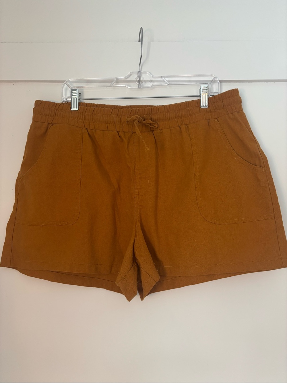 Women's Elastic Waist Casual Shorts - Rust